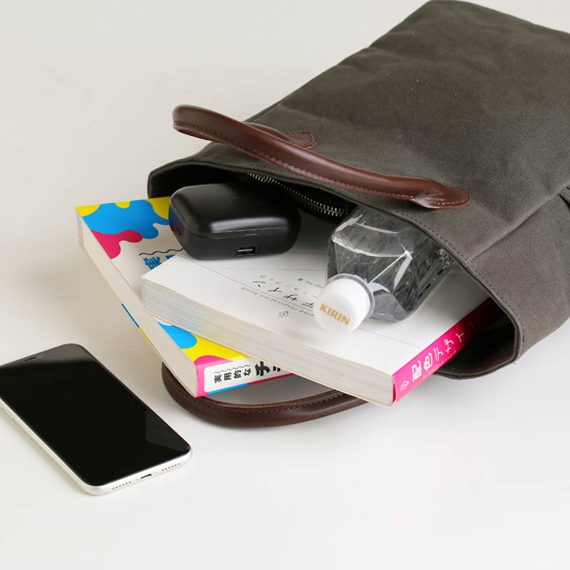 革持ち手小トートバッグ