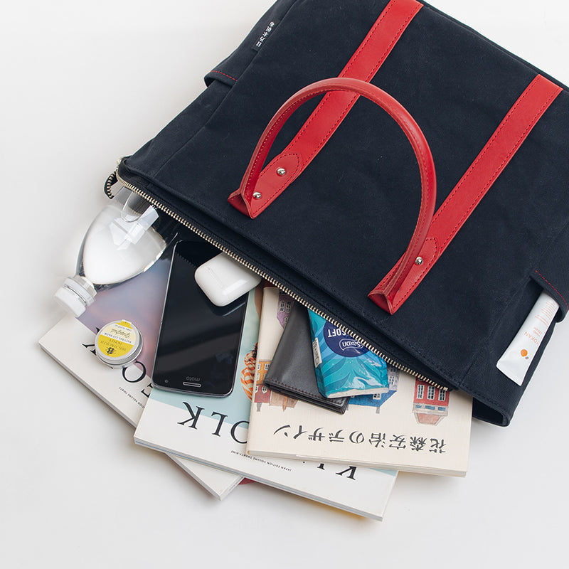 革持ち手ビジネスバッグ