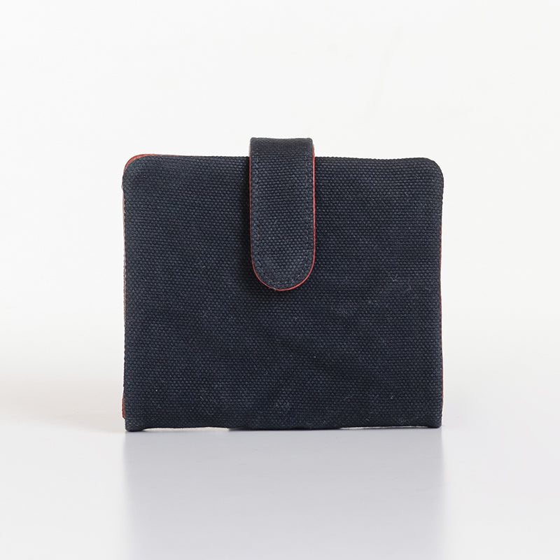 2つボタン財布(厚口6号帆布、牛革)【新色】
