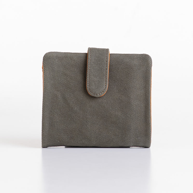 2つボタン財布(厚口6号帆布、牛革)【新色】