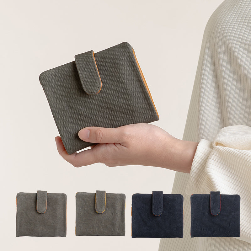 2つボタン財布(厚口6号帆布、牛革)【新色】