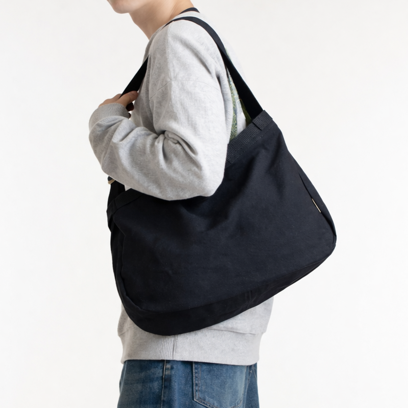 ☆新品同様☆日乃本帆布☆トートバッグ☆ショルダーバッグ☆ブラック 大型11号ショルダーバッグ – 日乃本帆布