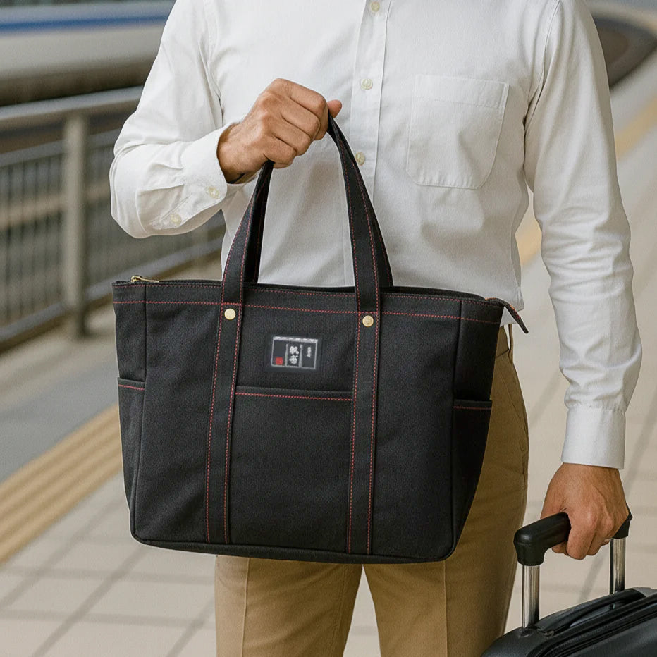 ファスナー付きステッチトートM