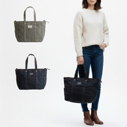 ファスナー付きステッチトートM