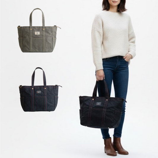 ファスナー付きステッチトートM