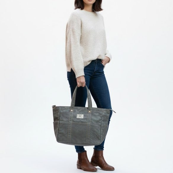 ファスナー付きステッチトートM