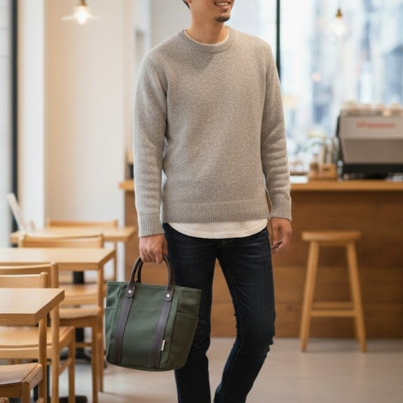 革持ち手小トートバッグ